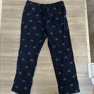 Black Pants with Red and Green Embroidery